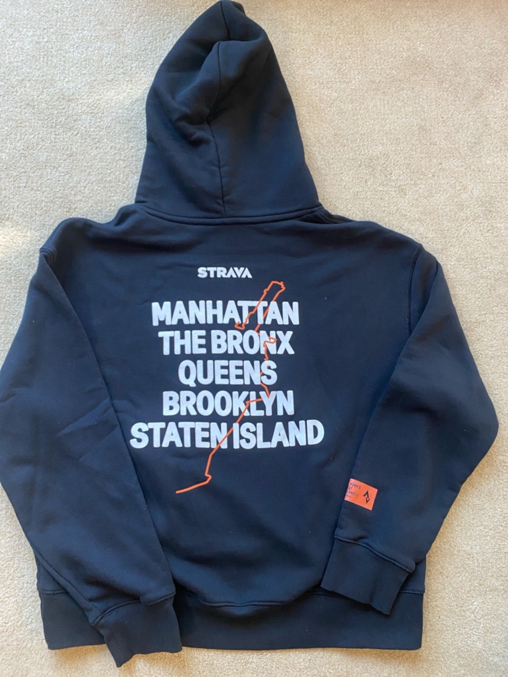 Strava 2025 New York City Marathon 5-Borough Graphic Hoodie - Size Large